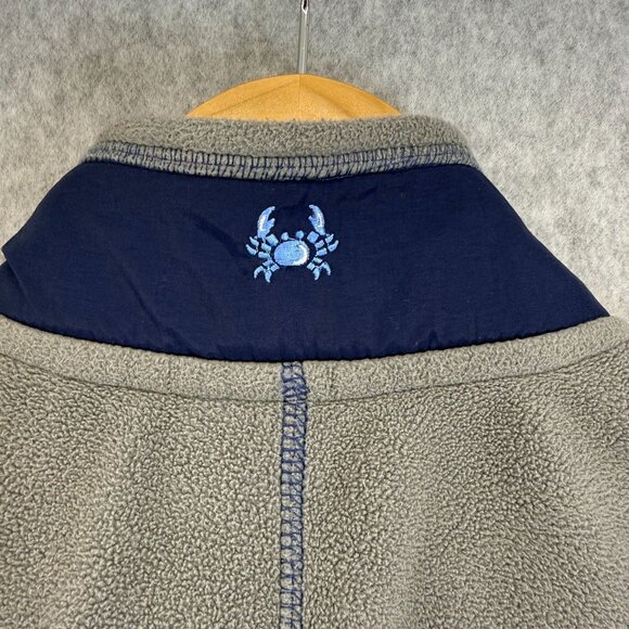 Coast Pawleys Island SC Mens Size Large Gray‎ Navy Blue Fleece Vest Full Zip - Picture 6 of 9